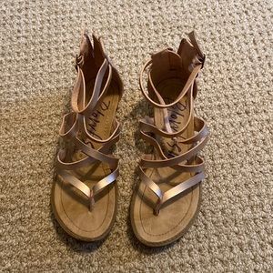 strappy gold sandals